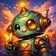 Expressive and colorful fantasy creature avatar for a customer profile, designed to convey friendly and trustworthy vibes.